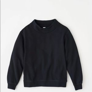 Kotn Black Cotton Wide Mock Neck Sweatshirt NWT